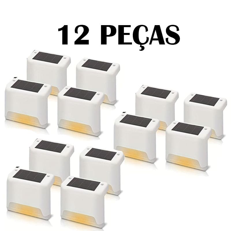 Kit Iluminação Solar Deck Escadas Muro Corrimão [Instalação Fácil]